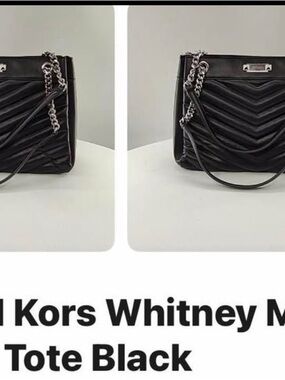 Michael Kors Black Quilted Chain-Accent Tote